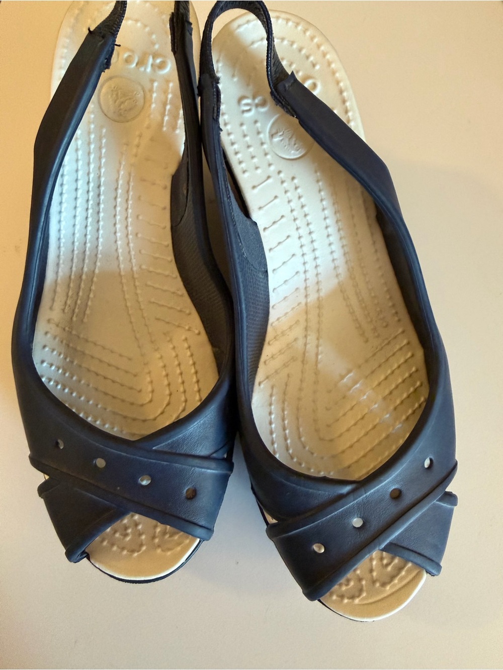 Women's NAVY BLUE Open-Toe Slingback Sandals with Cushioned Footbed